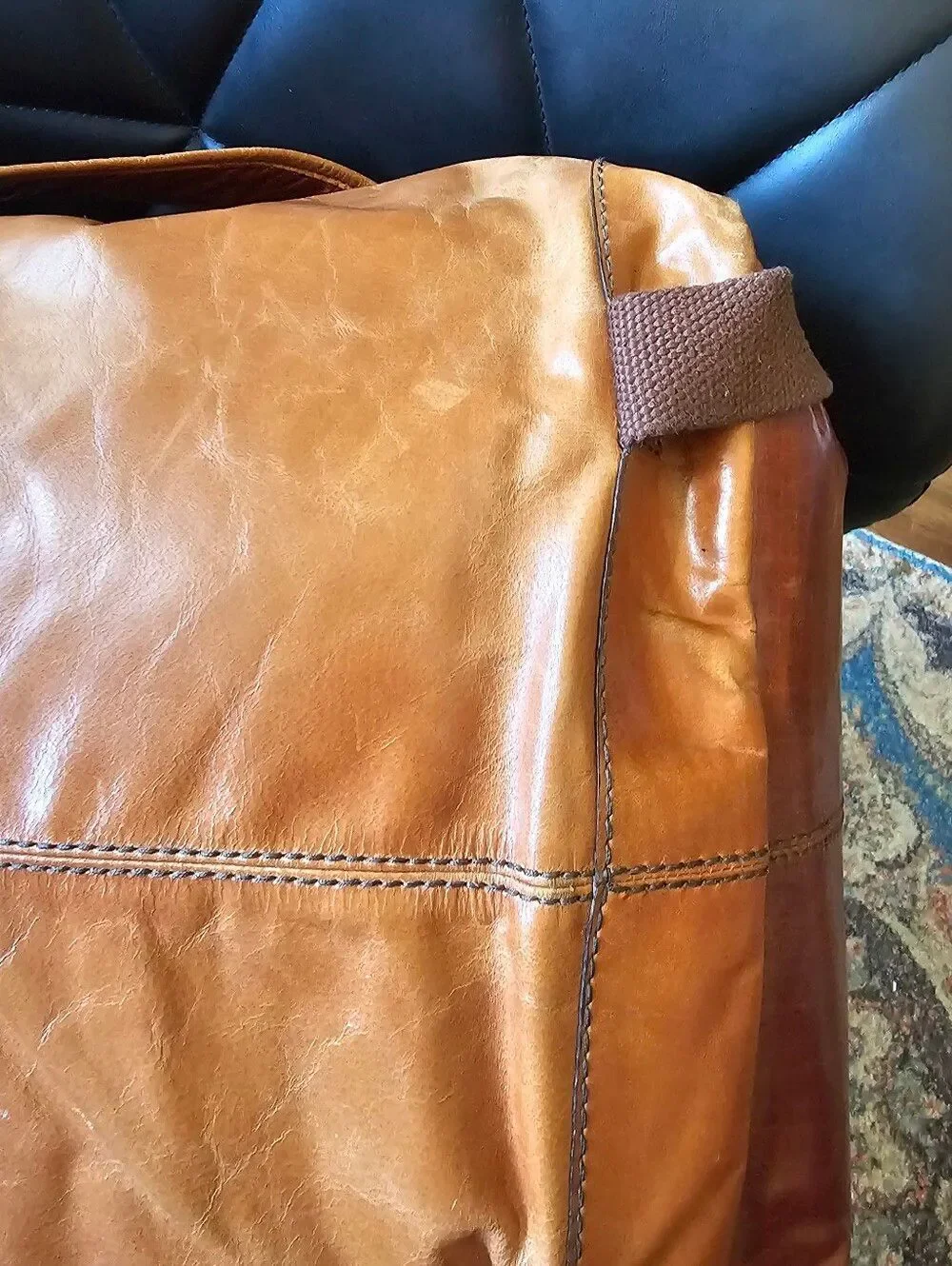 Vintage Fossil Chestnut Brown Leather Backpack
